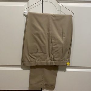 Men’s khaki pants - pleated front and cuffed hem